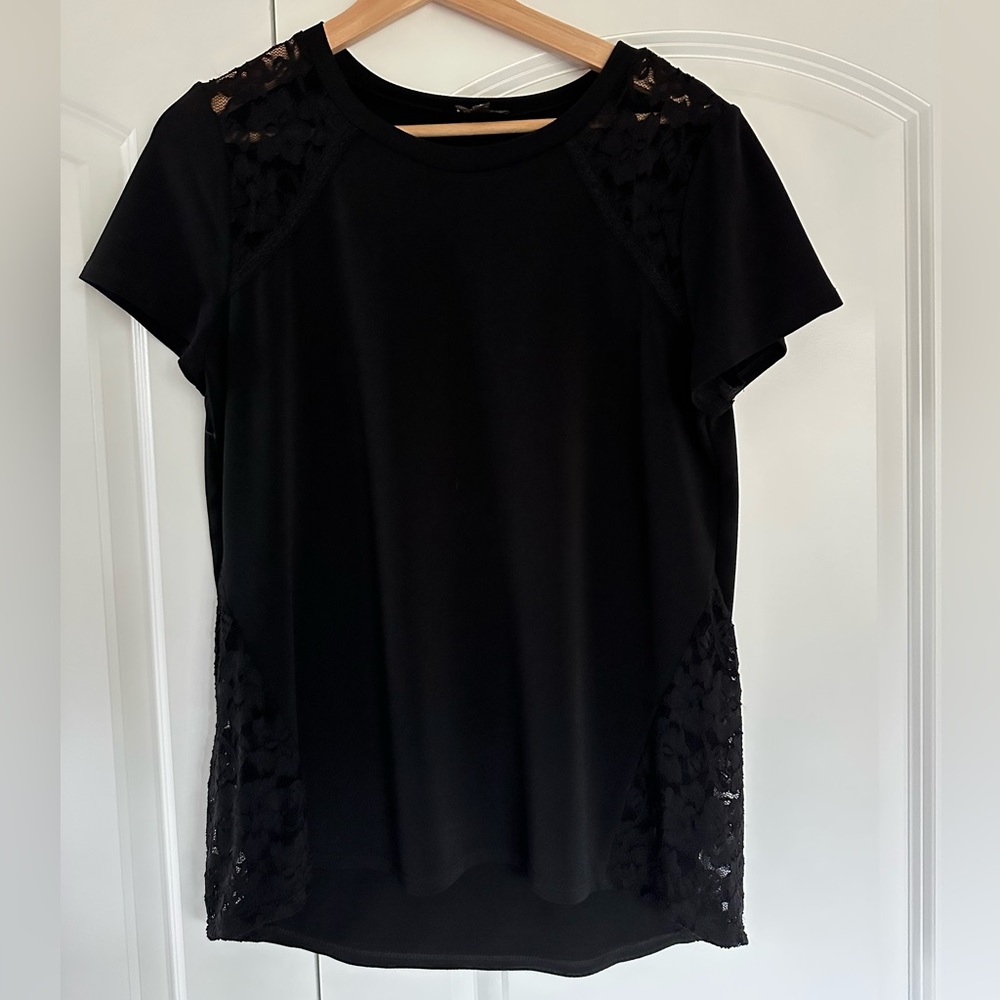 Elegant Black Lace Accent Top